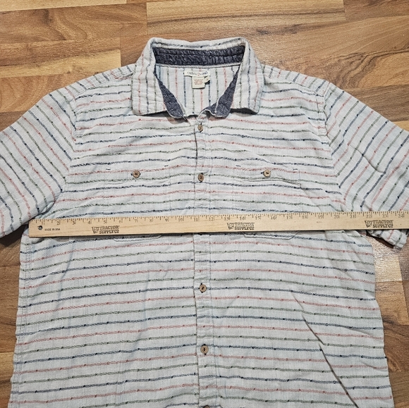Carbon2Cobalt Striped Short Sleeve Button-Up Shirt Men’s L - Picture 5 of 6